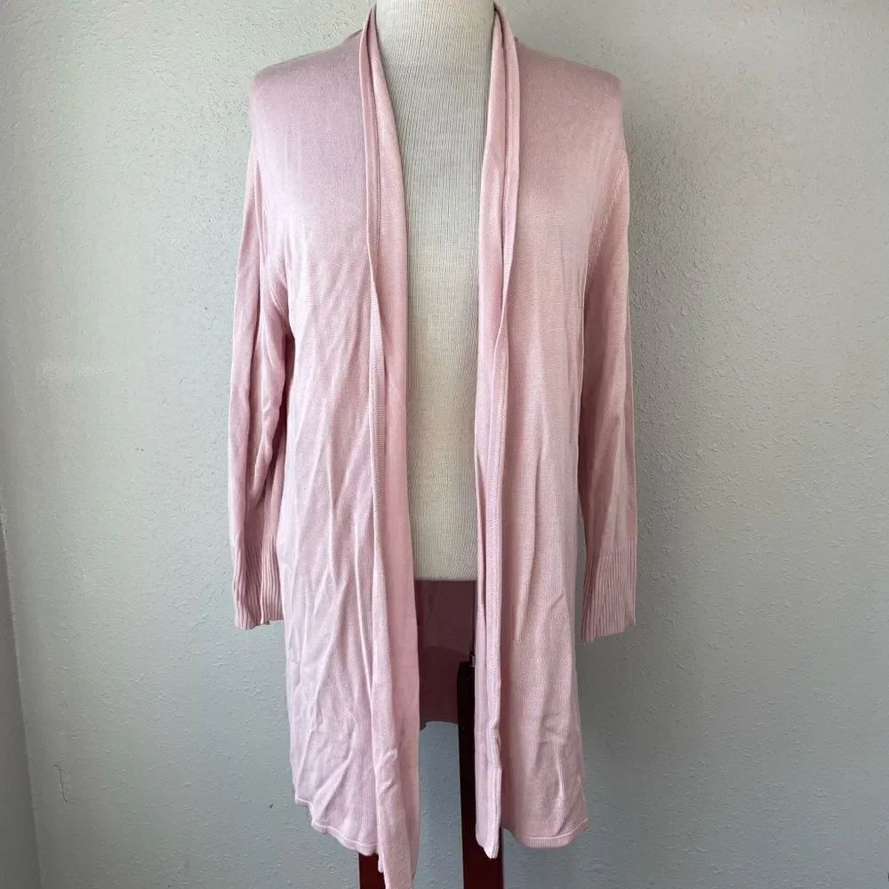 NWT Joan Vass New York Pink Cardigan Sweater Size CL
